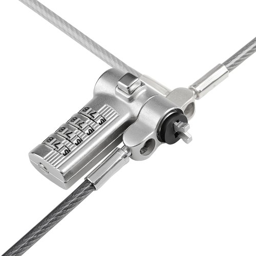 StarTech.com 2m Universeel Laptop Kabelslot, Anti-diefstal Kabelslot, Security Kabel voor Notebook Compatibel met Noble Wedge&reg;/Nano/K-Slot, Laptop Cijferslot/Combinatieslot, Snijbestendig, Stalen Beveiligingskabel voor Laptop