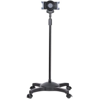 StarTech.com Mobiele Tablet Standaard met Vergrendelbare Wielen - Verstelbare Hoogte - Universele Vloerstandaard voor Tablets van 7 tot 11 inch, Draagbare Tablet Stand met Afneembare Tablethouder