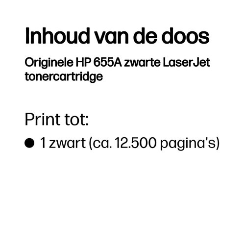 HP Originele 655A zwarte LaserJet tonercartridge