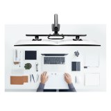 StarTech.com Dual Monitor Arm met Crossbar voor Bureau, Tot 27 inch Schermen, VESA 75x75/100x100, Max 15kg, C-klem, Volledig Scharnierend, Arm met Veermechanisme, TAA