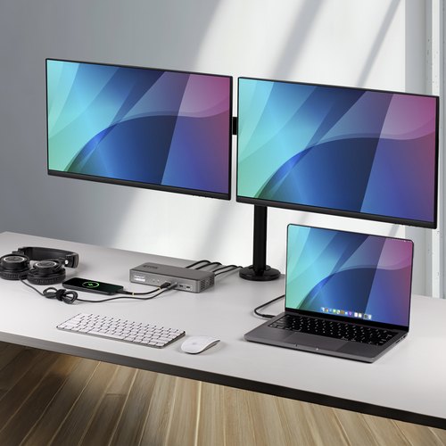 StarTech.com Dual Monitor USB-C Docking Station, 4K 60Hz, HDMI of DisplayPort, 96W Laptop Charging, Gigabit Ethernet, Universeel Smart Dock voor Windows en macOS
