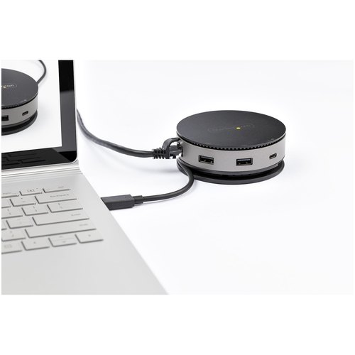 StarTech.com USB-C Multiport Adapter - USB 3.1 Gen 2 10Gbps Type-C Mini Dock met 4K 60Hz HDMI/DisplayPort of 1080p VGA - 75W PD Passthrough, 3-Port USB Hub, GbE - Travel Dock
