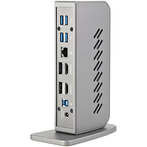 StarTech.com USB-C USB-A Dock - Hybride Universeel USB 3.0 Docking Station voor USB-C of USB-A Laptop - Dual Monitor 4K 60Hz HDMI/DisplayPort - 6x USB-A, GbE - USB 5Gbps - Windows/Mac