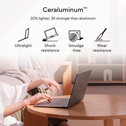 ASUS Zenbook S14 OLED UX5406AA-QJ045W Copilot+ PC Intel Core Ultra 9 386H Laptop 35,6 cm (14") WUXGA 32 GB LPDDR5x-SDRAM 1 TB SSD Wi-Fi 7 (802.11be) Windows 11 Home Grijs AZERTY Belgisch