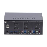 StarTech.com 2-Port Dual-Monitor DisplayPort KVM Switch, 4K 60Hz, 2x USB 5Gbps Hub Ports, 2x USB 2.0 HID Ports, Hotkey en Drukknop Schakelaar, TAA Compliant, ESD Level 3 Bescherming