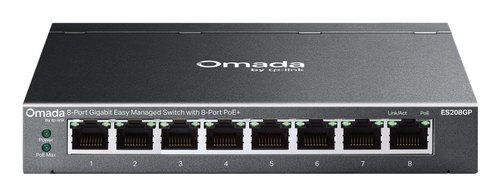 TP-Link Omada ES208GP netwerk-switch Managed L2 Gigabit Ethernet (10/100/1000) Power over Ethernet (PoE) DIN-rail Zwart