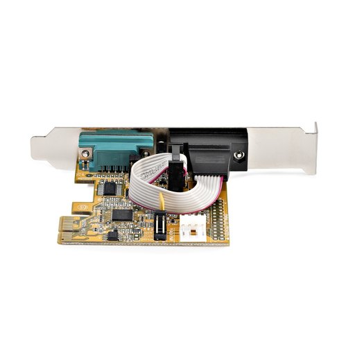 StarTech.com 2-Port PCI Express Seriële Interface Kaart, Dual Port PCIe naar RS232 (DB9) Seriële Kaart, 16C1050 UART, Low/Full Profile Beugels, COM Retentie, Voor Windows/Linux