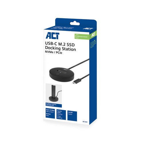 ACT M.2 NVMe/PCIe SSD dockingstation, USB-C 3.2 Gen2