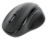 Manhattan Ergonomische draadloze muis, rechtshandig, instelbaar 800/1200/1600 dpi, 2,4 GHz (tot 10 m), 6 knoppen + scrollwiel, combo USB-A + USB-C ontvanger, zwart, AA-batterij (incl.), 3 jaar garantie