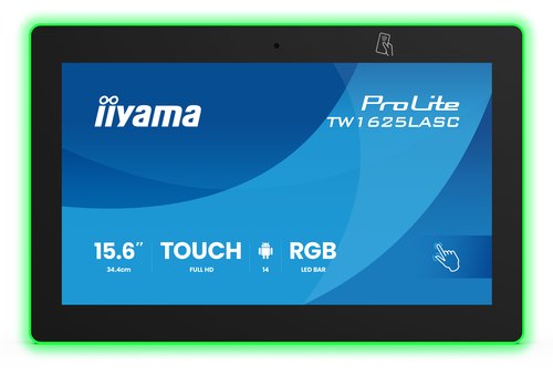 iiyama TW1625LASC-B3PNR scherm voor vergaderzalen 39,6 cm (15.6") 1920 x 1080 Pixels LED Wi-Fi 6 (802.11ax), Wi-Fi 5 (802.11ac), Wi-Fi 4 (802.11n), 802.11g, 802.11a, 802.11b Zwart Bluetooth