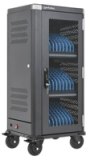 Manhattan USB-C-laadtrolley voor 30 apparaten, 30 W per poort, iPad tot 13", MacBook Air tot 13" en Chromebook tot 14"; ook tablets/smartphones, vakken 404 × 27,6 × 283 mm, USB-C-laadkabels inbegrepen, afsluitbaar