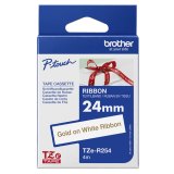 Brother TZE-R254 labelprinter-tape Goud op wit