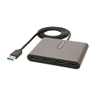 StarTech.com USB 3.0 naar 4x HDMI Adapter, Externe Video & Grafische Kaart, USB Type-A naar Quad HDMI Display Adapter Dongle, 1080p 60Hz, Multi Monitor USB A naar HDMI Converter, Enkel Windows