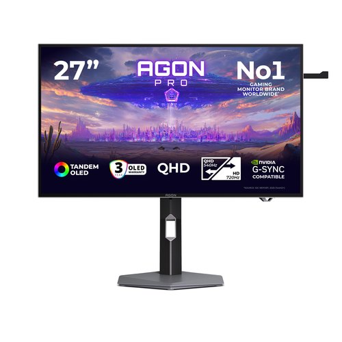 AOC AGON PRO AGP277QKDC computer monitor 67,3 cm (26.5") 2560 x 1440 Pixels Quad HD OLED Grijs