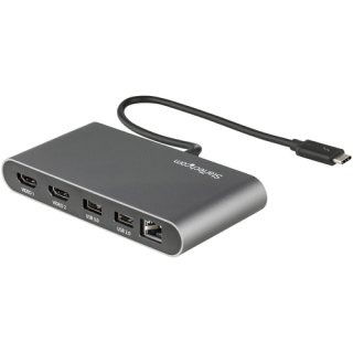 StarTech.com Dual-Monitor Thunderbolt Mini Dock, 4K 60Hz HDMI, Driverloze Hub voor Windows & Mac, Gigabit Ethernet, 1x USB-A (USB 5Gbps), 28cm Kabel