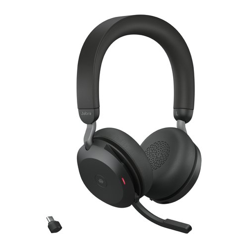 Jabra Evolve2 75 Headset Draadloos Hoofdband Kantoor/callcenter USB Type-C Bluetooth Oplaadhouder Zwart