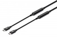 Manhattan USB-C naar USB-C kabel, 3 m, actief, mannelijk naar mannelijk, 10 Gbps (USB 3.2 Gen 2 / USB 3.1), 3A, zwart, levenslange garantie