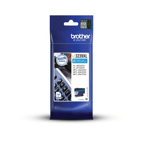 Brother LC3239XLC inktcartridge 1 stuk(s) Origineel Hoog (XL) rendement Cyaan