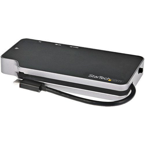 StarTech.com USB C Multiport Adapter, USB-C naar 4K HDMI of VGA Video met 100W Power Delivery Passthrough, 2 Port 10Gbps USB Hub, MicroSD, GbE, USB 3.1 Type-C Mini/Travel Dock
