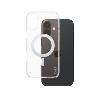 PanzerGlass CARE™ by ® Case Transparent w. Silver Kickstand & MagSafe iPhone 16 Plus mobiele telefoon behuizingen Hoes Transparant