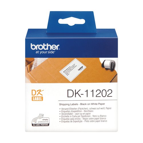 Brother DK-11202 labelprinter-tape Zwart op wit