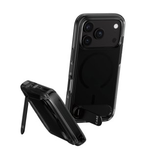 PanzerGlass CARE™ by ® Kickstand Case Smokey w. Black MagSafe iPhone 18 Pro | 17 Pro mobiele telefoon behuizingen Hoes Zwart