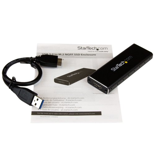 StarTech.com M.2 SSD Behuizing voor M.2 SATA SSDs - USB 3.0 (5Gbps) met UASP - Externe M.2 SSD Behuizing - Aluminum