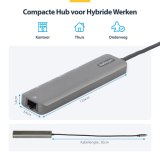 StarTech.com USB-C Multiport Adapter Hub, USB-C naar 4K 60Hz HDMI, Gigabit Ethernet en 100W Laptop Charging voor Macbook Pro / Air en Windows