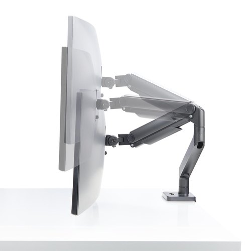 StarTech.com Monitor Arm voor Bureau, Tot 49in 32:9 Ultrawide Curved Monitors, Mechanische Springveer Arm, C-Klem/Doorvoertule, VESA 75x75/100x100, Afstelling zonder gereedschap, Draagvermogen 20kg