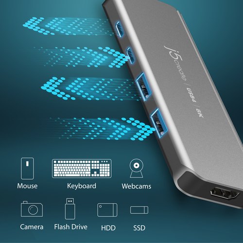 j5create JCH453-N USB4® 8K60 Slim Hub