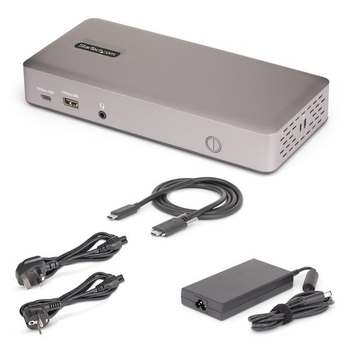 StarTech.com Triple-Monitor USB4 Docking Station, 4K 60Hz HDMI of DisplayPort, 100W Laptop Charging, 2.5GbE, USB-C Multi-Monitor Dock, Zonder Drivers