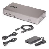 StarTech.com Triple-Monitor USB4 Docking Station, 4K 60Hz HDMI of DisplayPort, 100W Laptop Charging, 2.5GbE, USB-C Multi-Monitor Dock, Zonder Drivers