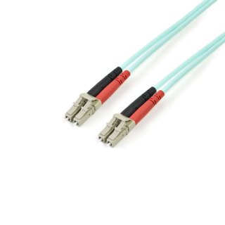 StarTech.com 2m LC/UPC naar LC/UPC OM3 Multimode Glasvezel Netwerkkabel, Full Duplex 50/125µm Zipcord Fiber, 100G Netwerken, LOMMF/VCSEL, <0.3dB Low Insertion Loss, LSZH Fiber Optic Patch Kabel