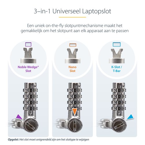 StarTech.com 25-Pack Universeel Laptop Kabelslot 2m, Security Kabel met Gedeelde Sleutel, Compatibel met Noble Wedge&reg;/Nano/K-Slot, Antidiefstal Snijbestendige Kabel