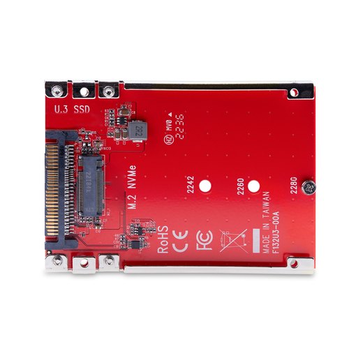 StarTech.com M.2 naar U.3 Adapter voor M.2 NVMe SSDs, PCIe M.2 Schijf naar 2.5inch U.3 (SFF-TA-1001) Host Adapter/Converter, TAA Compliant, 2.5" Drive Form Factor