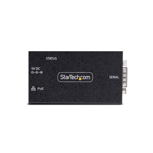 StarTech.com 1-Port Serieel naar Ethernet Adapter, 802.3af PoE, IP Serial Device Server voor Remote RS232 Apparatuur, Muur/DIN Rail Monteerbaar, RJ45 LAN naar DB9 Converter