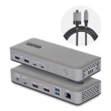 StarTech.com Dual-Monitor USB-C Docking Station, DisplayPort MST Dock, 4K 60Hz, 100W Laptop Charging, 1GbE, Driverless, Multi-Monitor Dock voor Windows