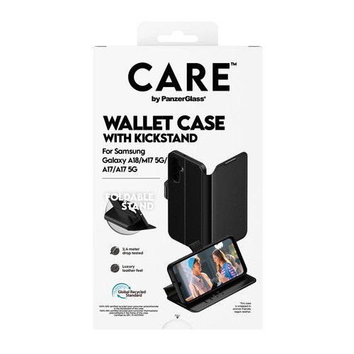 PanzerGlass CARE™ by ® Wallet Case Samsung Galaxy A18 | M17 5G | A17 | A17 5G mobiele telefoon behuizingen Hoes Zwart