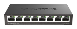 D-Link DGS-108 Unmanaged L2 Gigabit Ethernet (10/100/1000) Zwart