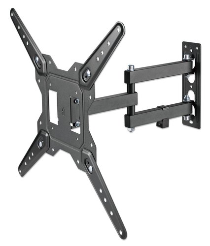 Manhattan Wandbeugel voor TV’s en monitoren (Volledig Verstelbaar), voor schermen 32–55", VESA-compatibiliteit: van 100x100 tot 400x400 mm (controleer de afmetingen van de vier montagegaten aan de achterzijde), max 30 kg, zwart