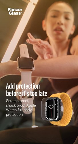 PanzerGlass ® Full body Case Black Apple Watch SE 3 | SE | 6 | 5 | 4 | 44mm Doorzichtige schermbeschermer 1 stuk(s)