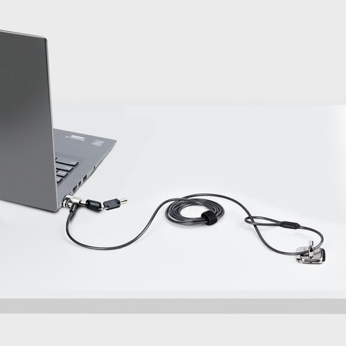 StarTech.com Nano Laptopslot, 2m, Anti Diefstal Kabelslot met Sleutel, Nano Slot Security Kabel voor 2-1 Laptops/EliteBook/Lenovo X1, Bestand tegen Doorsnijden, Computerslot voor Laptop Beveiliging