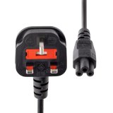 StarTech.com 1m UK Laptop Stroomkabel, BS 1363 to C5 (Clover Leaf), 2.5A 250V, 18AWG, UK Laptop Vervangkabel, Printer Voedingskabel, Laptop Lader Kabel / Laadkabel