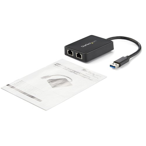 StarTech.com USB 3.0 naar 2-poorts gigabit Ethernet-adapter NIC met USB-poort