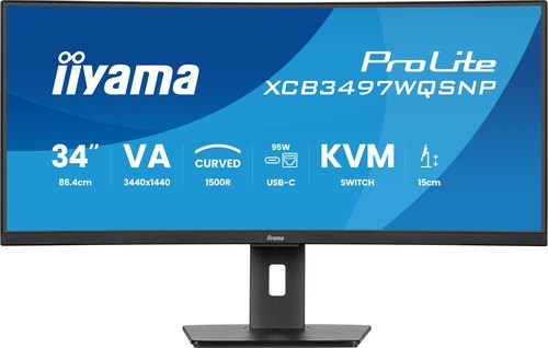 iiyama ProLite XCB3497WQSNP-B1 computer monitor 86,4 cm (34") 3440 x 1440 Pixels UltraWide Quad HD LED Zwart