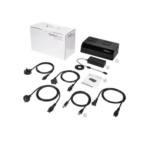 StarTech.com USB 3.0 naar SATA 6 Gbps hard drive docking station met 4 bays, UASP & dubbele ventilatoren 2,5/3,5 inch SSD / HDD dock