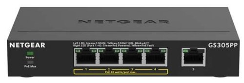 NETGEAR GS305PP Unmanaged Gigabit Ethernet (10/100/1000) Power over Ethernet (PoE) Zwart