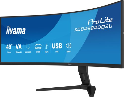 iiyama ProLite XCB4994DQSU-B1 computer monitor 124,5 cm (49") 5120 x 1440 Pixels Dual QHD LCD Zwart
