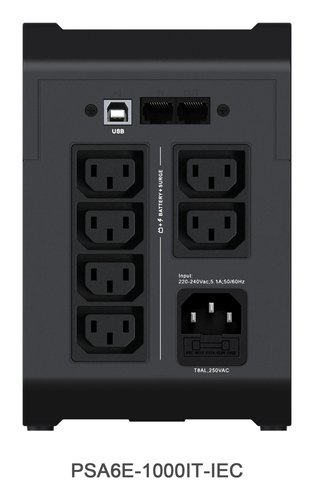 Vertiv PSA6E-1000IT-IEC UPS Line-interactive 1 kVA 525 W 6 AC-uitgang(en)