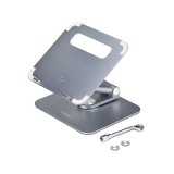 StarTech.com Telescopische Laptopstandaard, 360 Roterende Voet, Draaibare Laptophouder voor Bureau, In Hoogte Verstelbaar & Kantelbaar, Max 5kg, Aluminium
